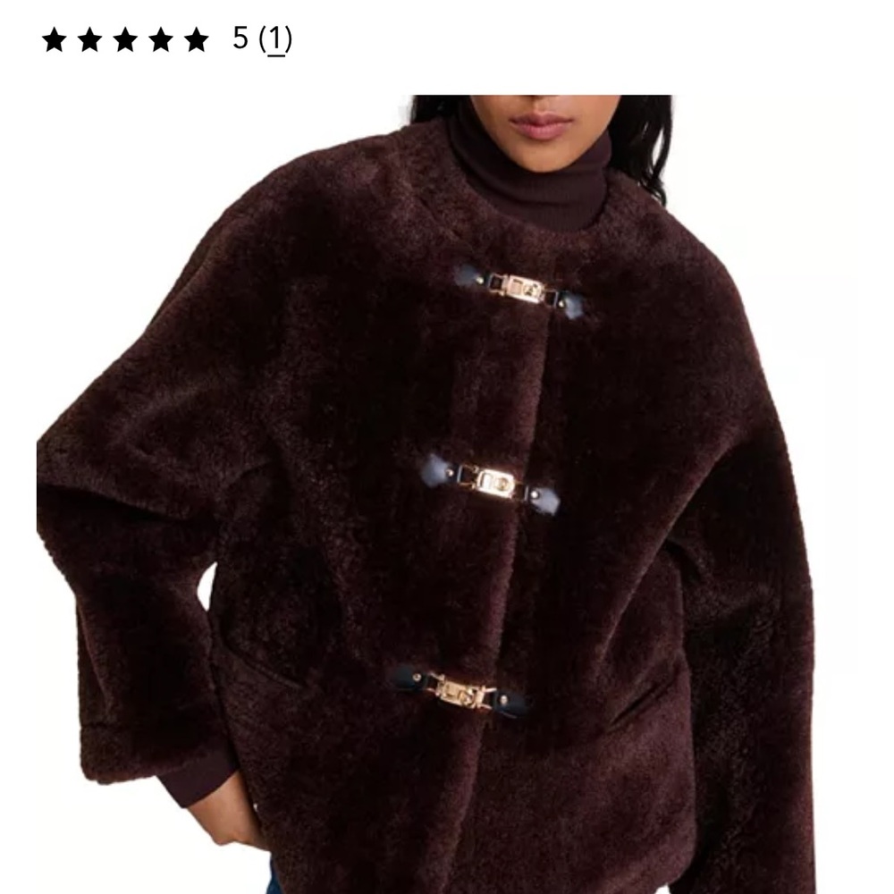 Maje Dark Brown Teddy Jacket